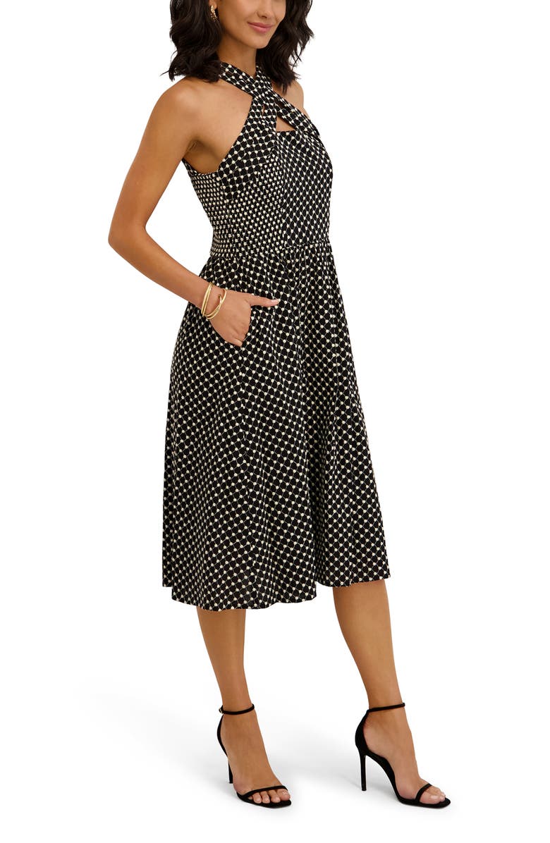 Kensie Embroidered Halter Dress, Alternate, color,