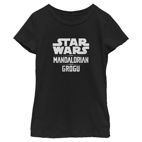 Girl's Star Wars The Mandalorian and Grogu Official Bold Logo  Graphic T-Shirt