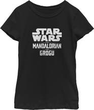 Star Wars: The Mandalorian and Grogu Girl's Star Wars The Mandalorian and Grogu Official Bold Logo  Graphic T-Shirt