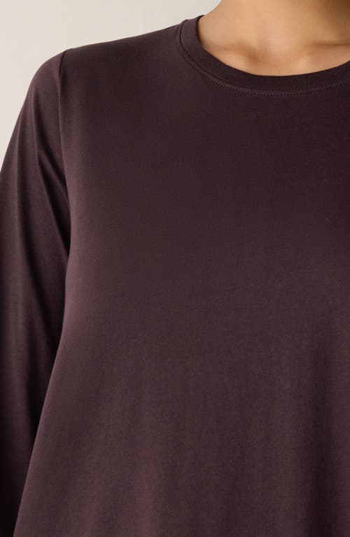 Eileen Fisher Organic Pima Cotton Jersey Long-sleeve Tee In Purple
