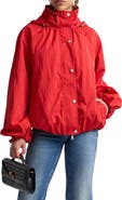 Avec Les Filles Balloon Hem Hooded Rain Jacket