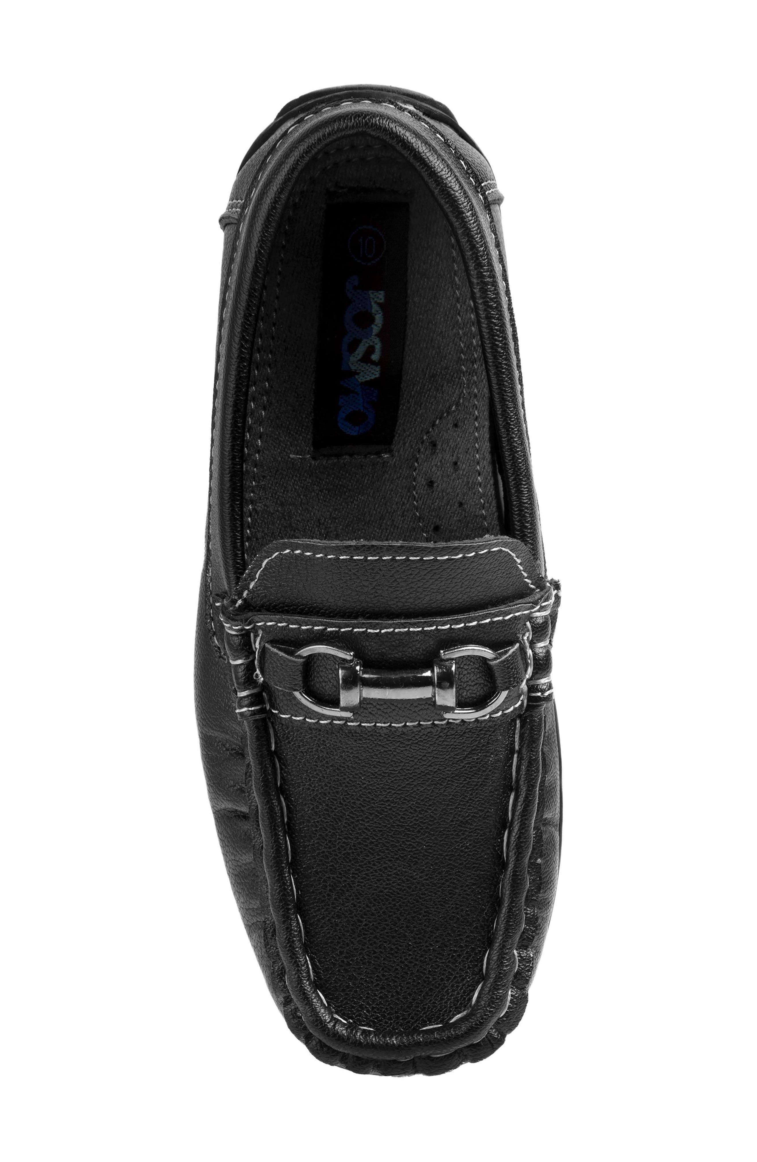 Kids' Faux Leather Loafer, Alternate, color, BLACK