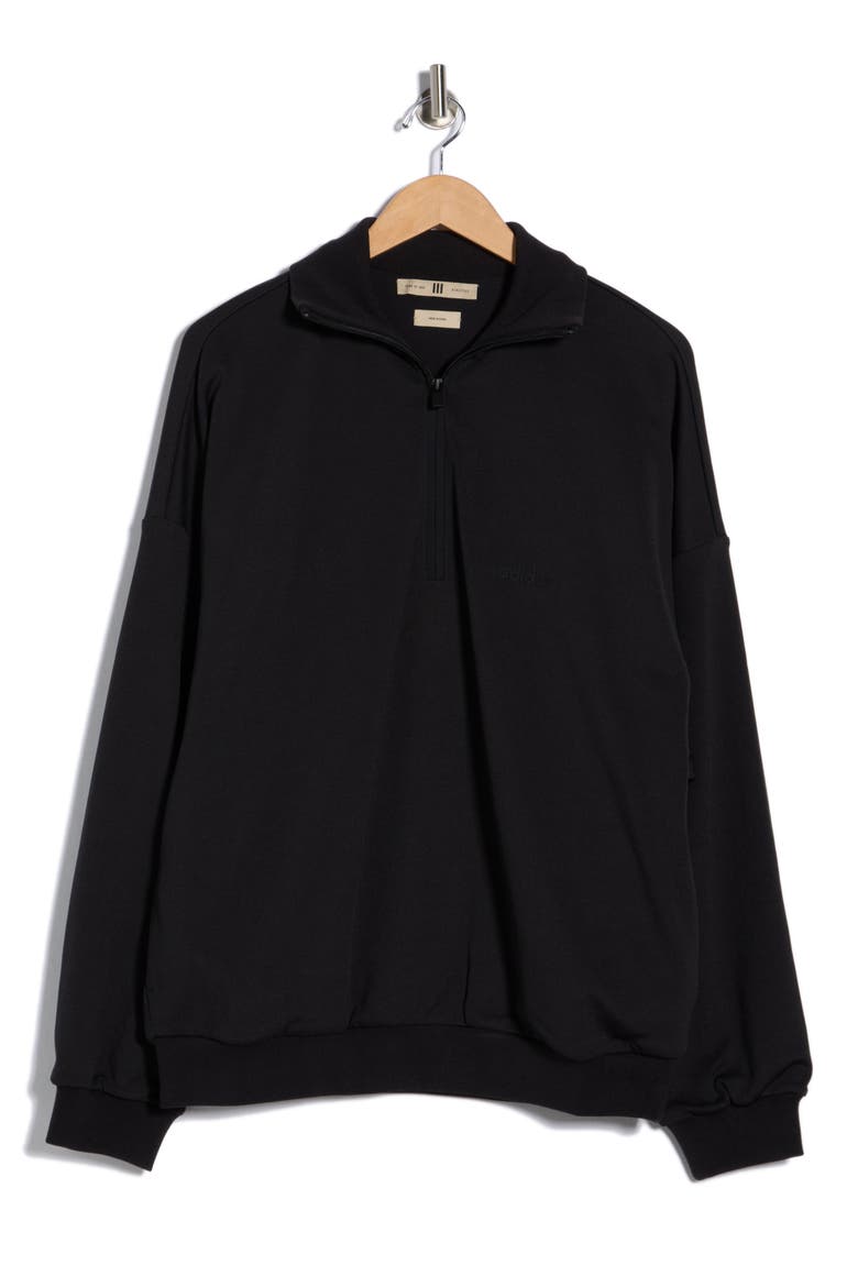 x Fear of God Athletics Tricot Half Zip Sweatshirt, Alternate, color, BLACK