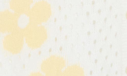 Forgotten Grace Floral Open Stitch Cardigan In Ivory/yellow