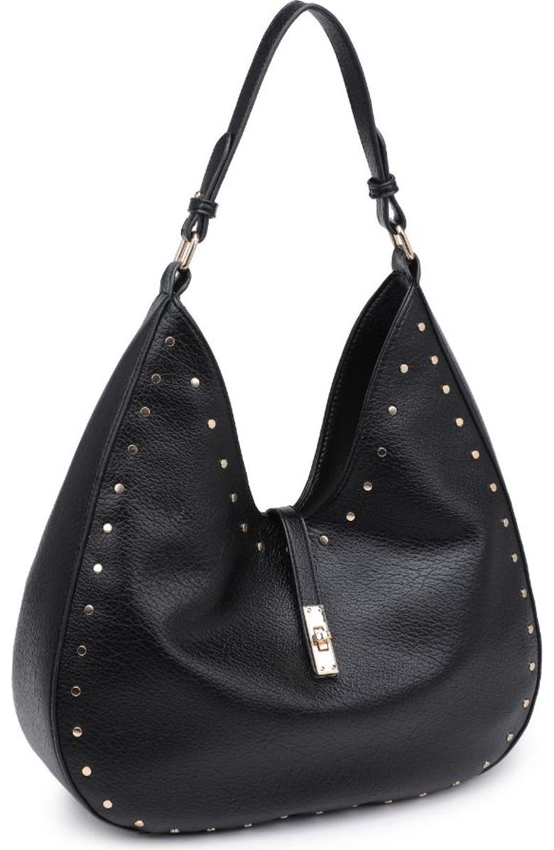 URBAN EXPRESSIONS HANDBAGS Expressions Midnight Oliva Hobo Bag - Chic Vegan Leather Handbag, Alternate, color, Midnight
