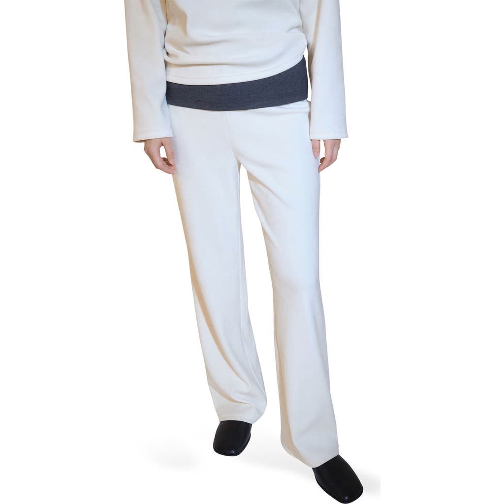 Mango Women's Corduroy Straight Pants In Ecru
