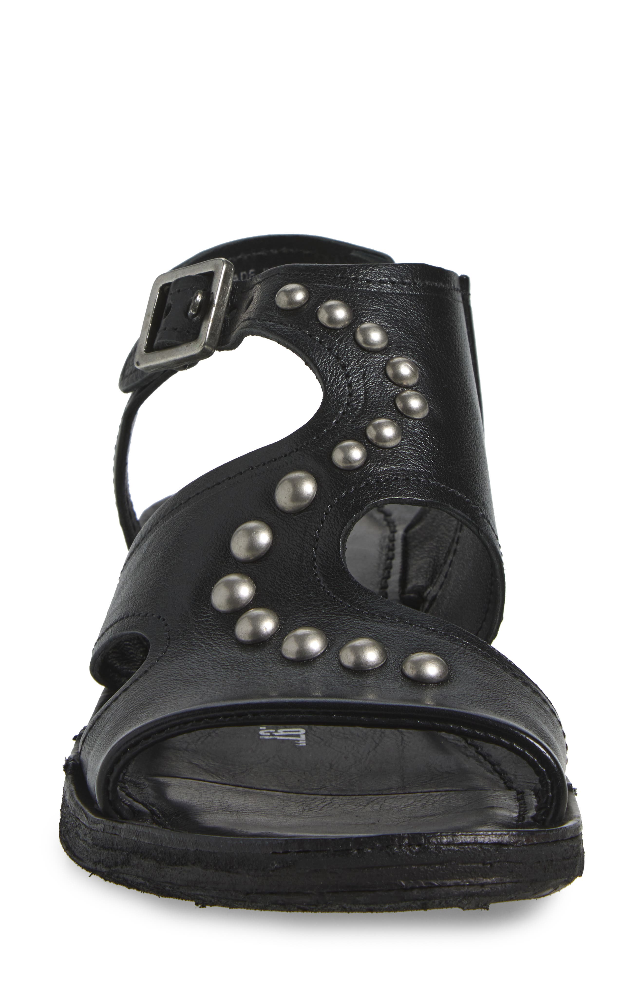 A.S.98 Romy Studded Sandal, Alternate, color, Black/ Black