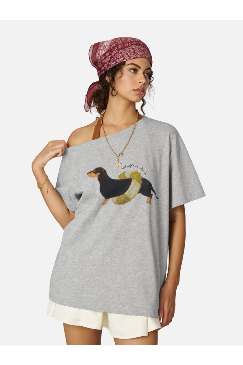 Off-The-Shoulder Tee, Main, color, Grey
