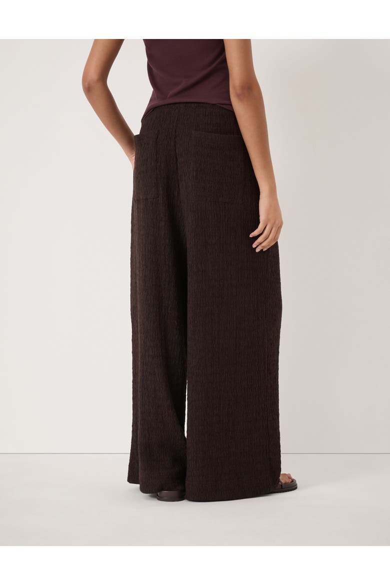 Aria Textured Jersey Wide Leg Pants, Alternate, color, Dark Brown