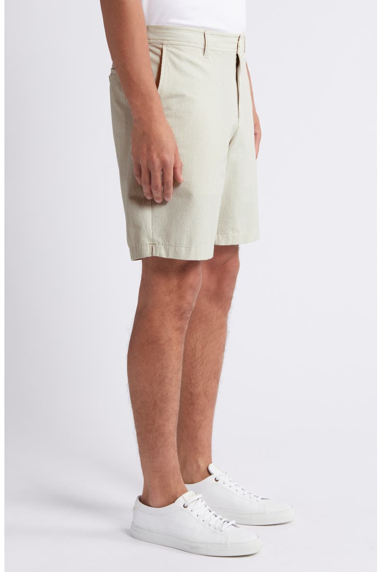 Nova Wave Stripe Seersucker Performance Shorts, Alternate, color, STONE KHAKI