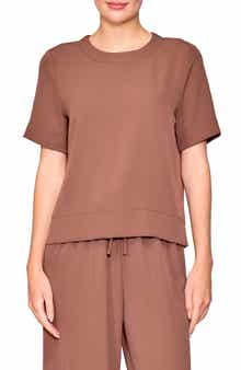 MELLODAY Boxy Stretch Crepe T-Shirt