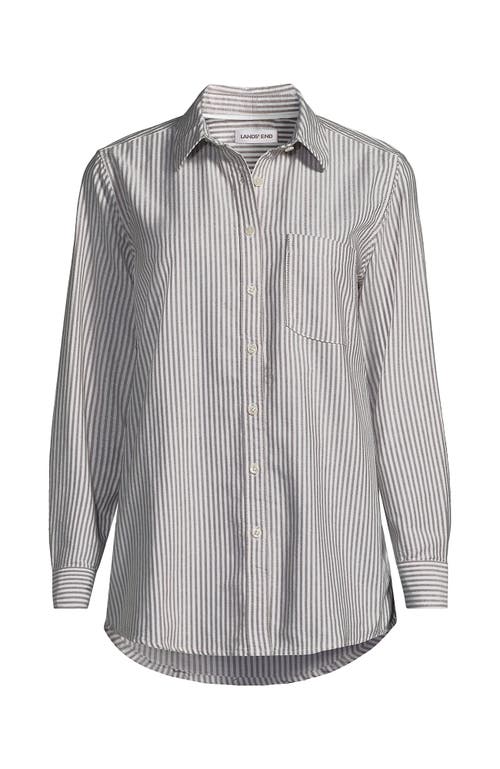 Lands' End Plus Size Oxford Shirt In Gray