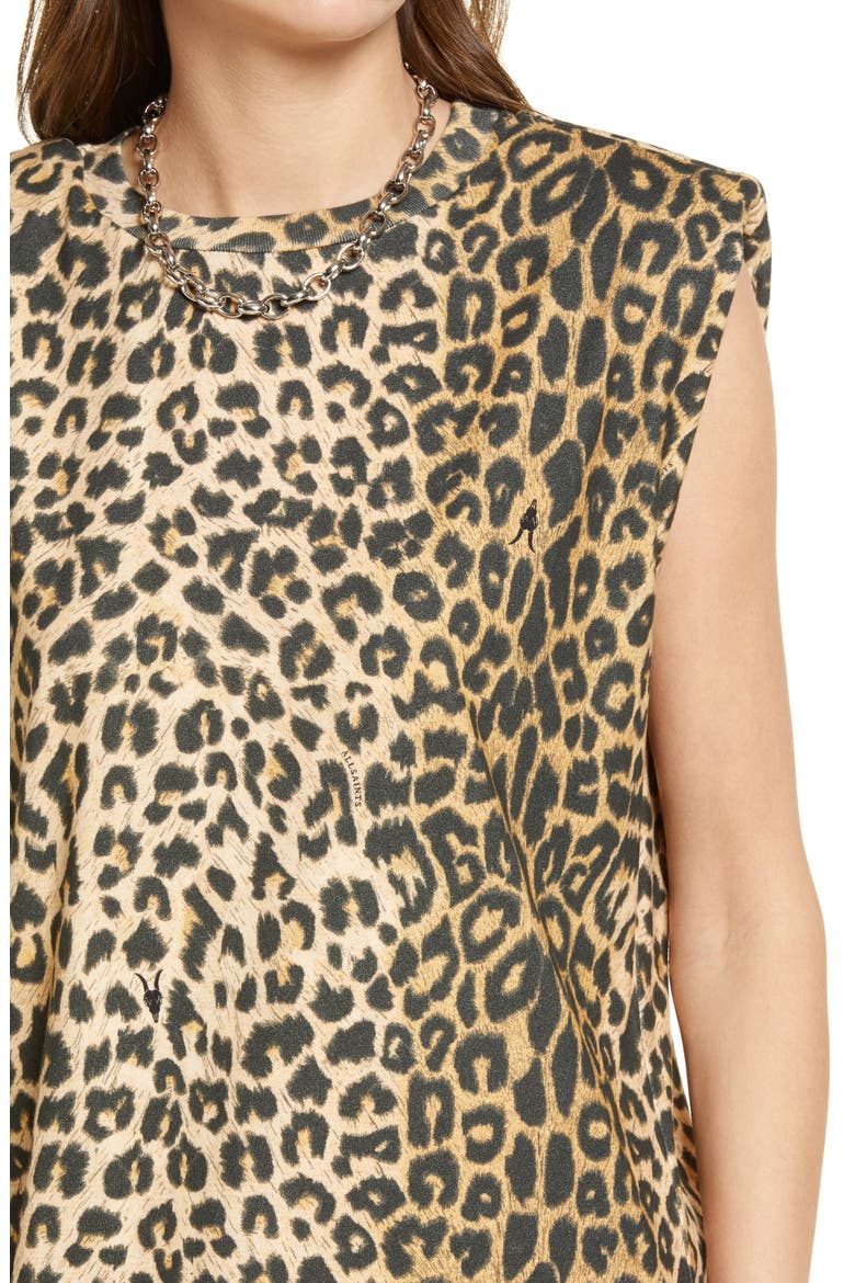 Coni Organic Cotton Muscle T-Shirt Dress, Alternate, color, LEOPARD YELLOW