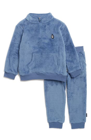 VOLCOM BABY VOLCOM BABY KIDS' PLUSH QUARTER ZIP PULLOVER & JOGGERS SET