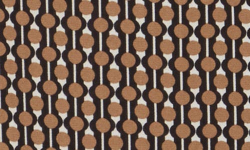 Max Studio Printed Long Sleeve Button-up Shirt In Brown