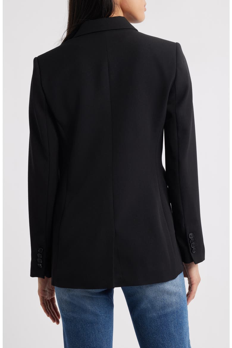 Single Button Relaxed Blazer, Alternate, color, RICH BLACK