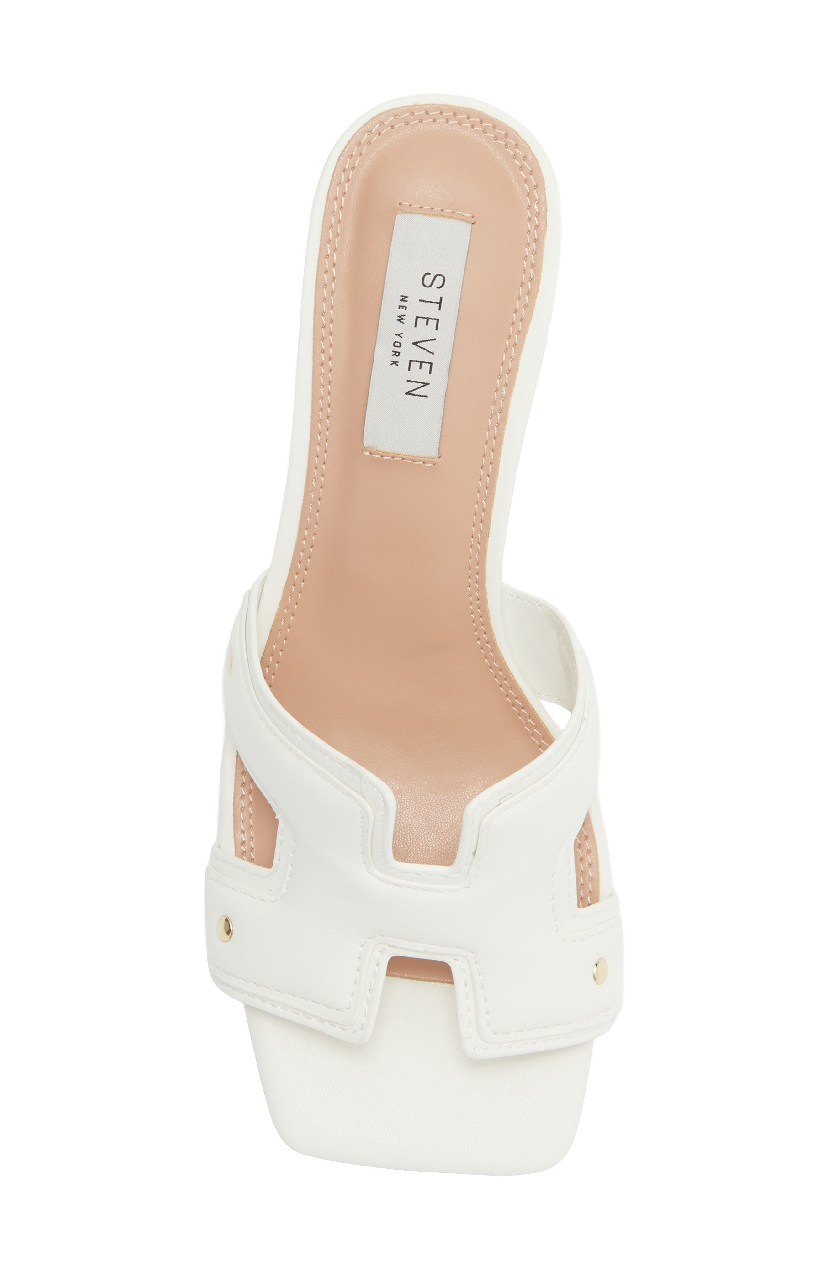 Avina Block Heel Slide Sandal, Alternate, color, WHITE
