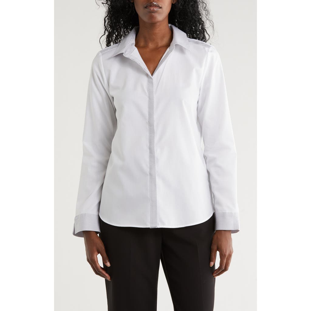 Calvin Klein Cotton Button-up Shirt In Gray