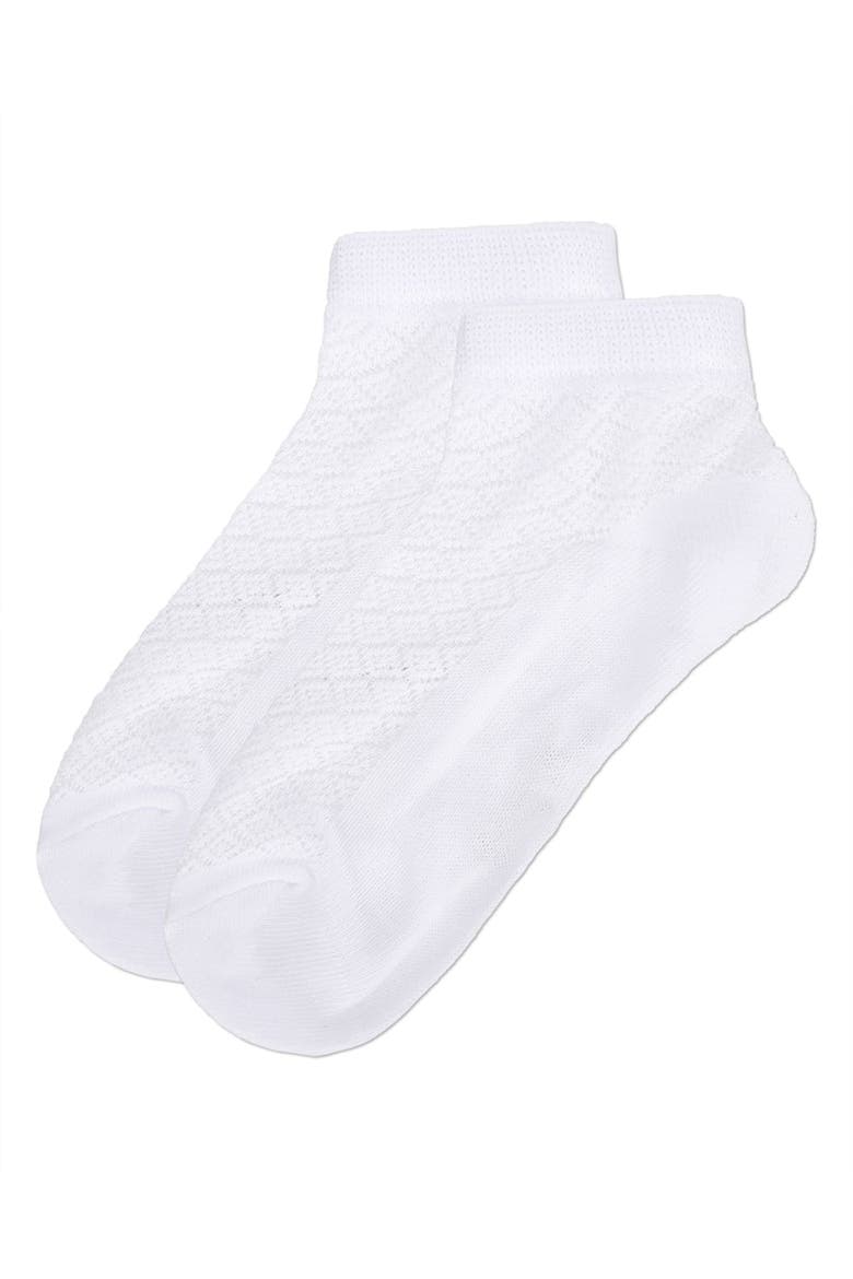 Diamond Sheer Anklet Socks, Alternate, color, White