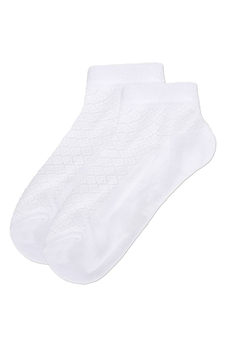 MeMoi Diamond Sheer Anklet Socks, Alternate, color, White