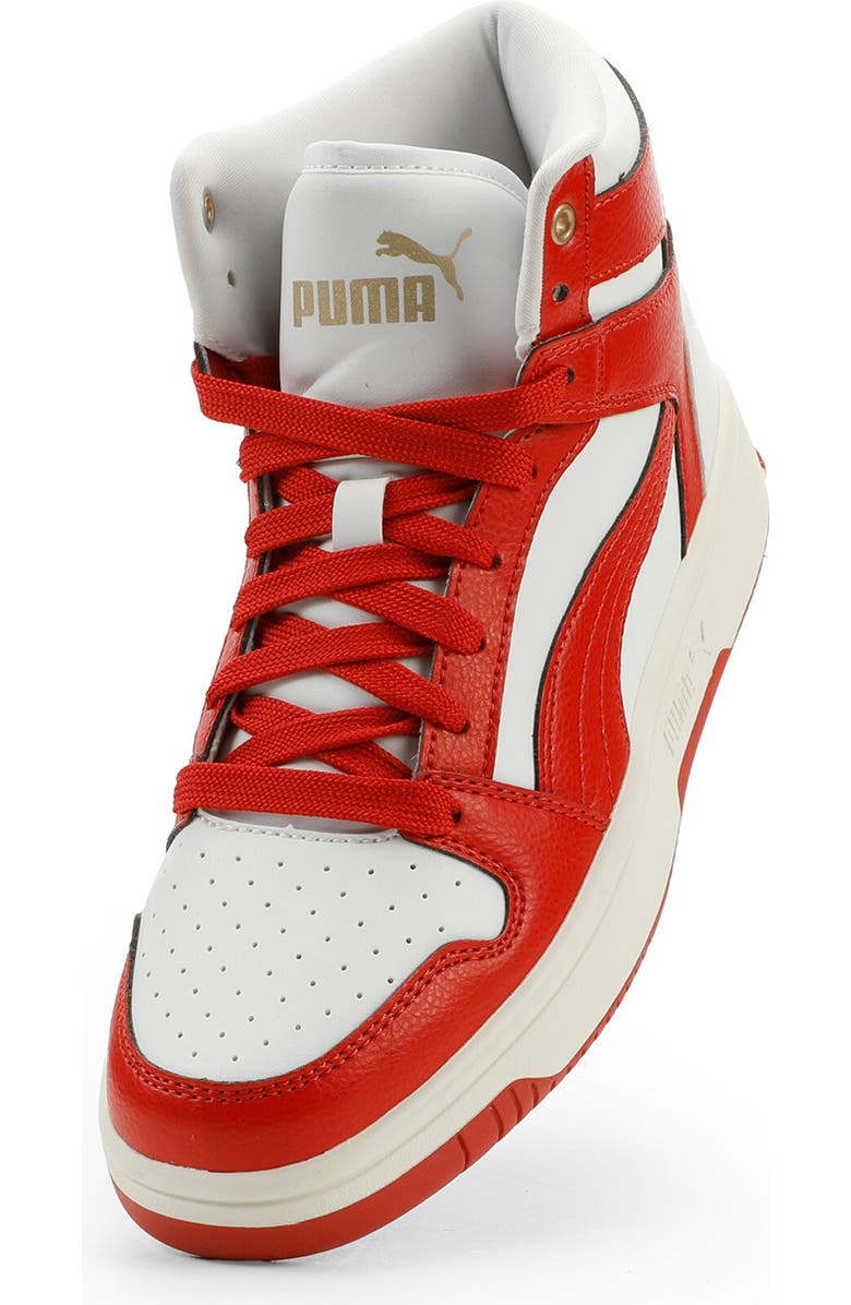 PUMA Rebound Layup High Top Sneaker, Alternate, color, Puma White/ Apple/ Gold