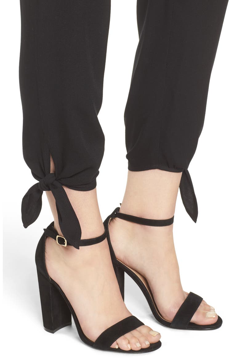 Ankle Tie Pants, Alternate, color, BLACK