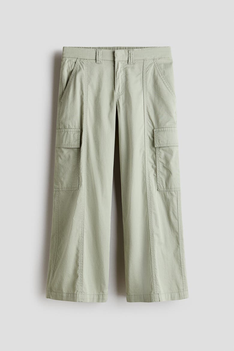Cotton Twill Cargo Trousers, Main, color, Light sage green