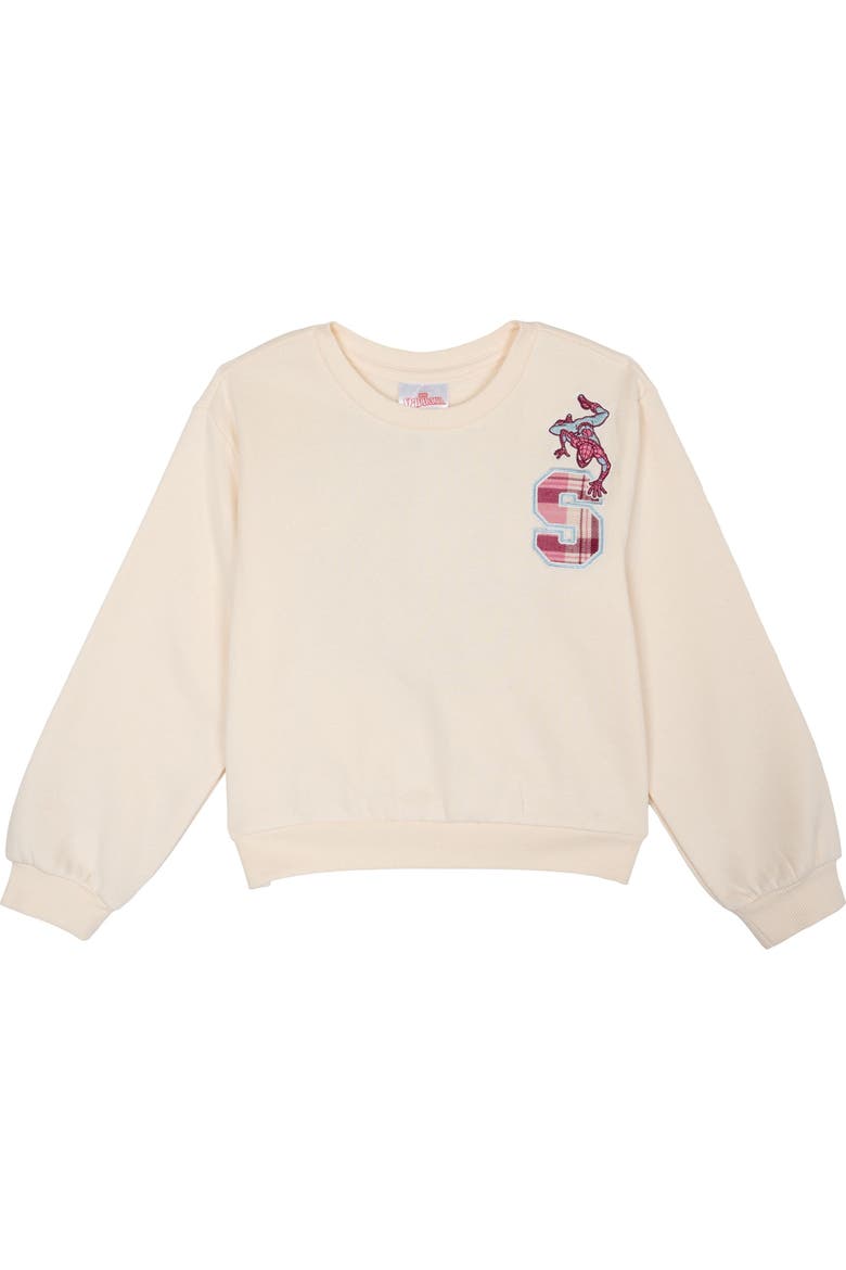 Spider-Man Fleece Sweatshirt and Pleated Skirt Set, Alternate, color, Spider Man Pink Plaid