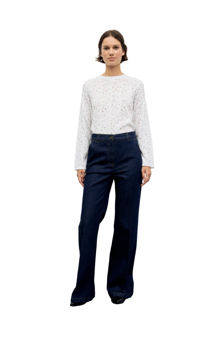 Ivy Mid Rise Wide Leg Trousers, Alternate, color, Jeans
