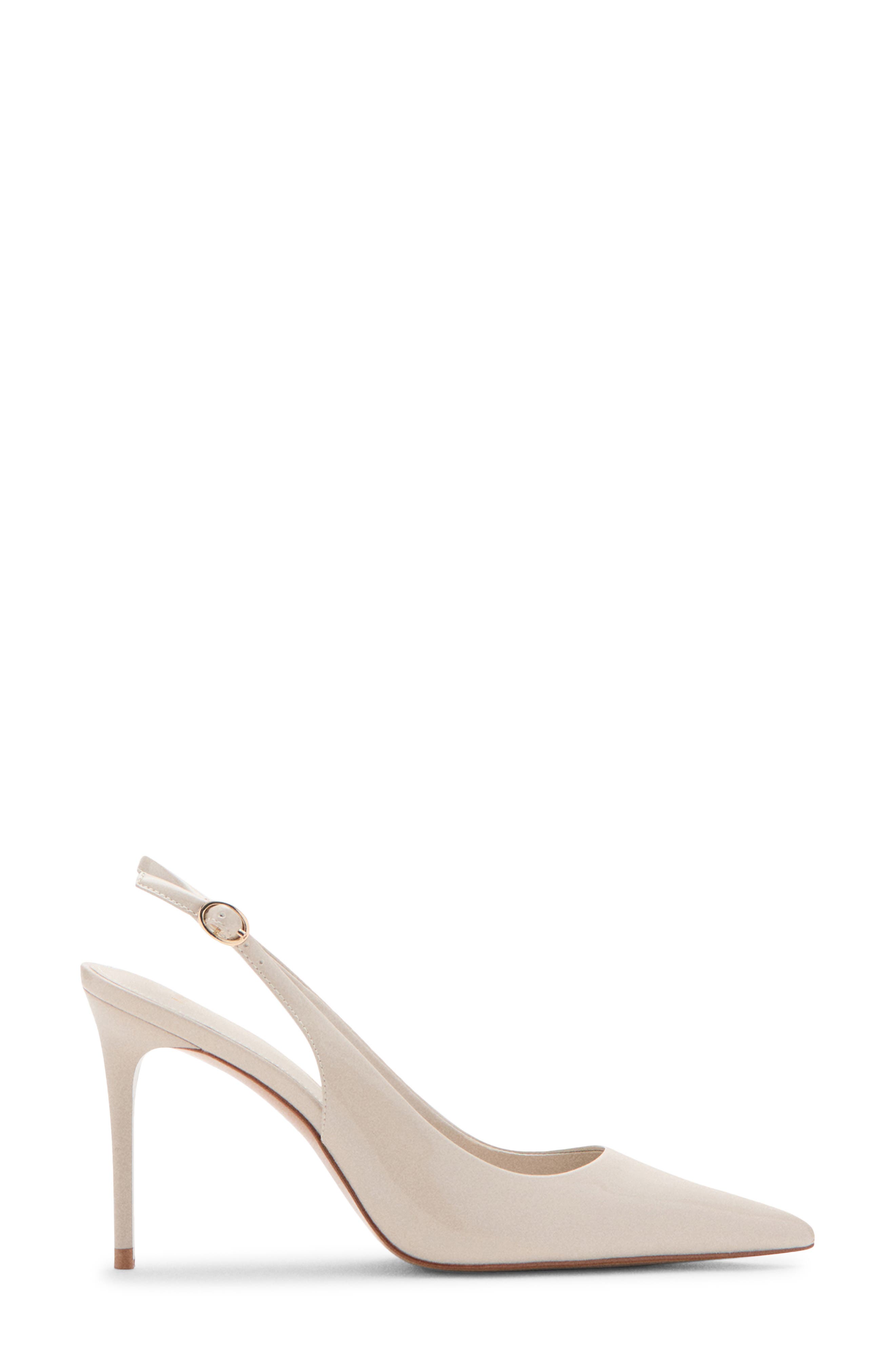 MANGO Pointed Toe Slingback Pump, Alternate, color, Ecru