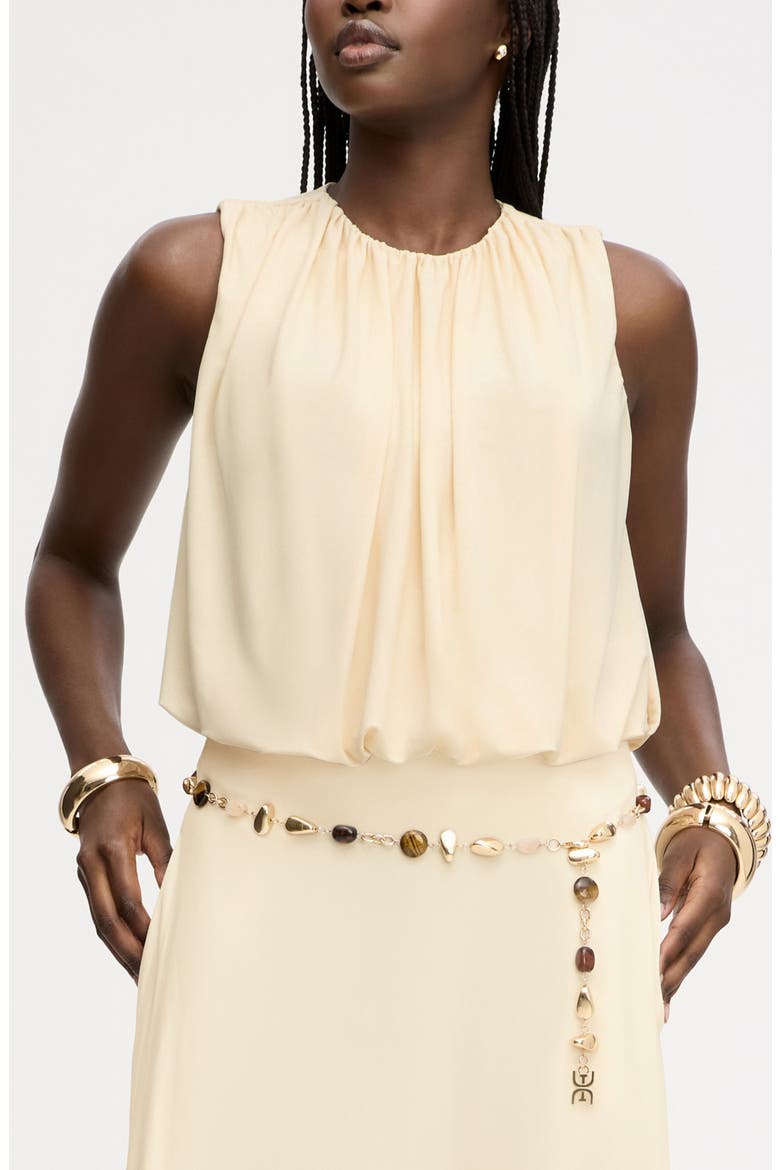 Blouson Crop Top, Main, color, ALMOND