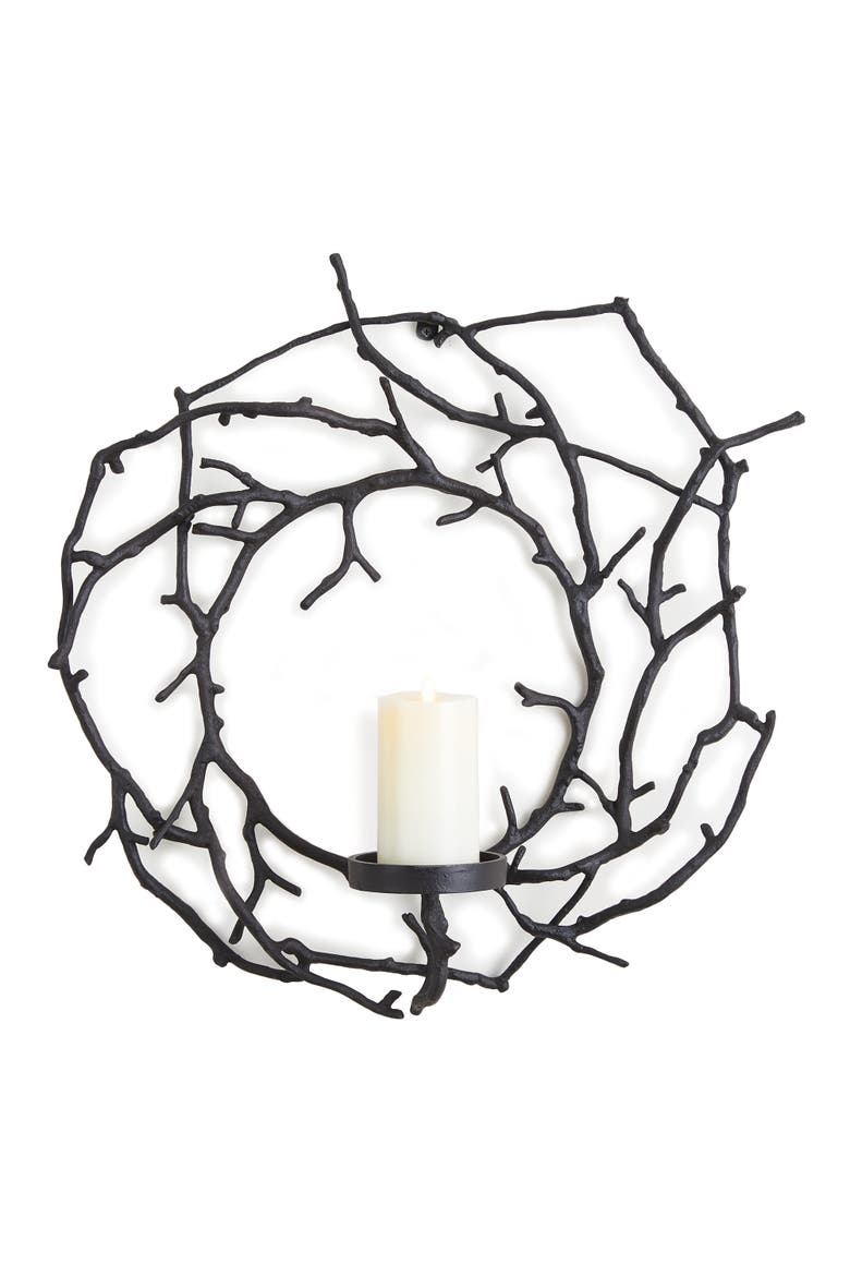 Branch Wall Candleholder, Main, color, Black