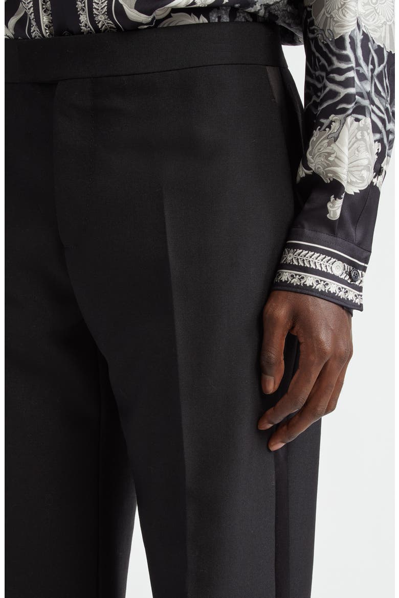 Pleated Wool & Mohair Dress Pants, Alternate, color, BLACK
