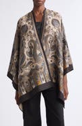 Etro Paisley Wool Blend Jacquard Cape