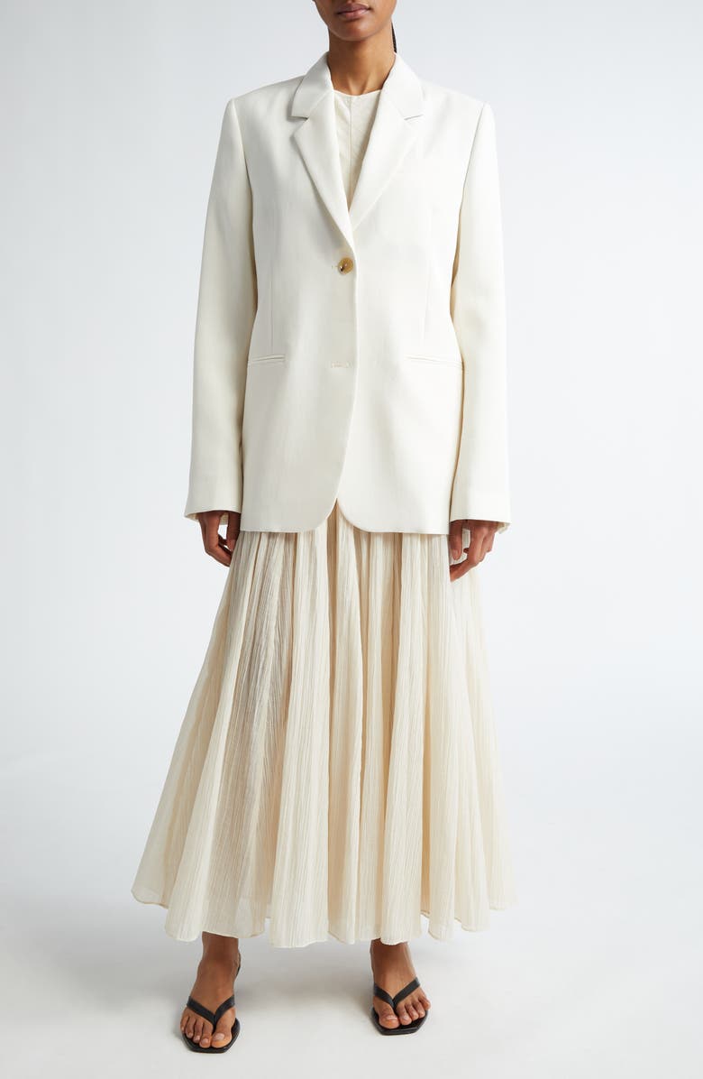 TOTEME Crinkle Texture Knit Top, Alternate, color, Cream