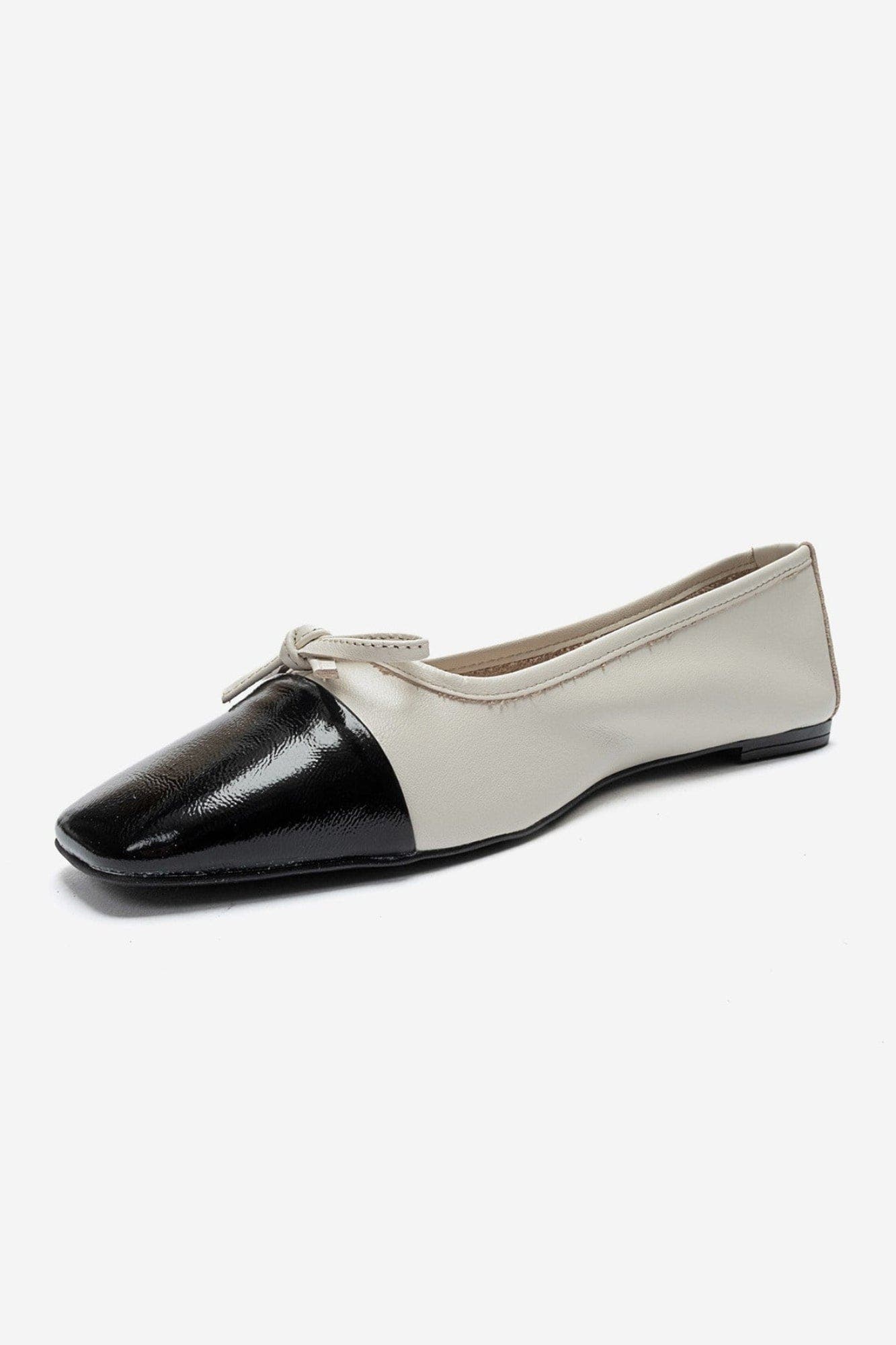 Rony Leather Ballet Flat, Alternate, color, Ecru Leather