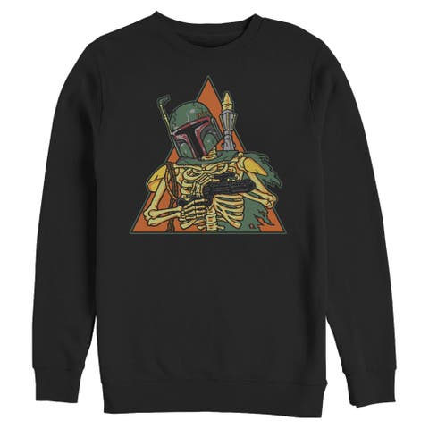 Mens Star Wars Gray Boba Fett Skeleton Sweatshirt