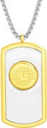 STEELTIME Men's Two Tone Stainless Steel Dog Tag Pendant Necklace