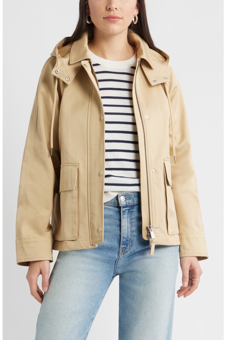 Cotton Parka with Removable Hood, Main, color, TAN SHORE