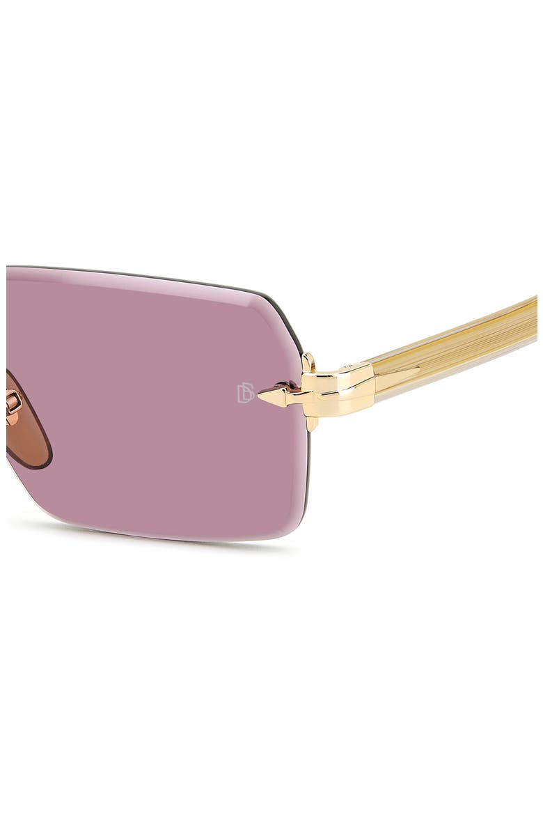56mm Rimless Rectangular Sunglasses, Alternate, color, GOLD CRYSTAL