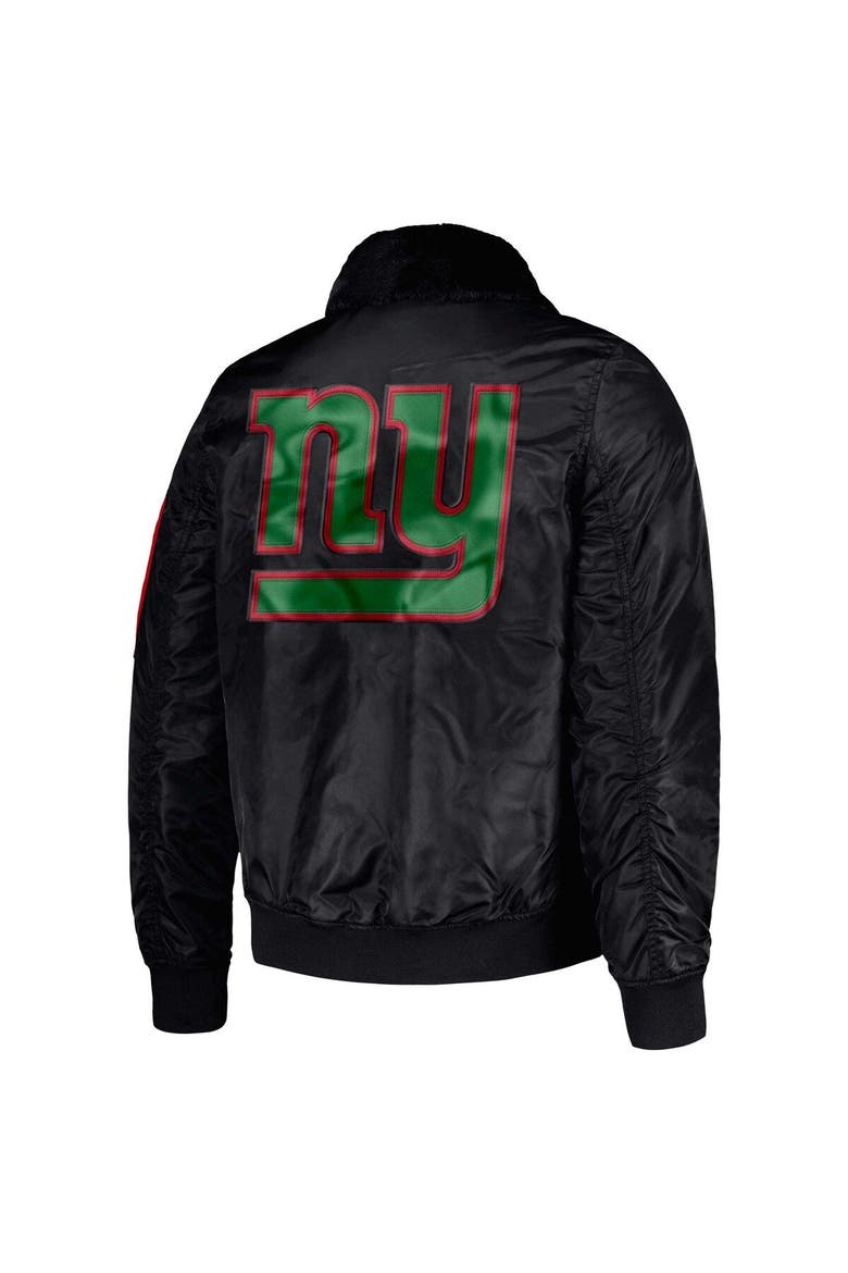 Men's Starter x Ty Mopkins Black New York Giants Black History Month Satin Full-Zip Jacket, Alternate, color, Black