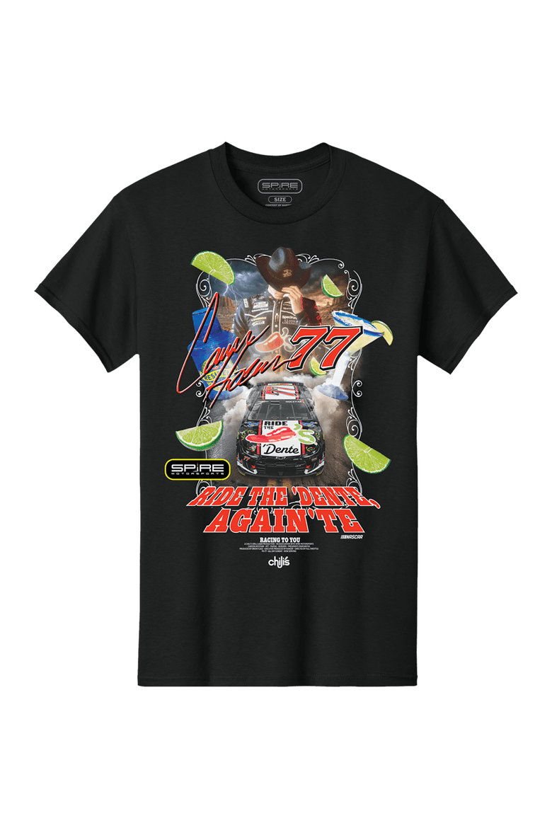 Unisex Spire Motorsports Black Carson Hocevar Chili's Ride The 'Dente T-Shirt, Main, color, Black