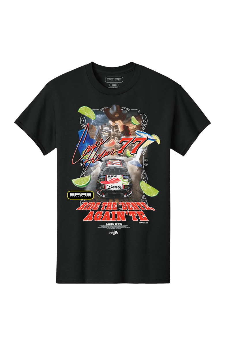 Spire Motorsports Unisex Spire Motorsports Black Carson Hocevar Chili's Ride The 'Dente T-Shirt, Main, color, Black