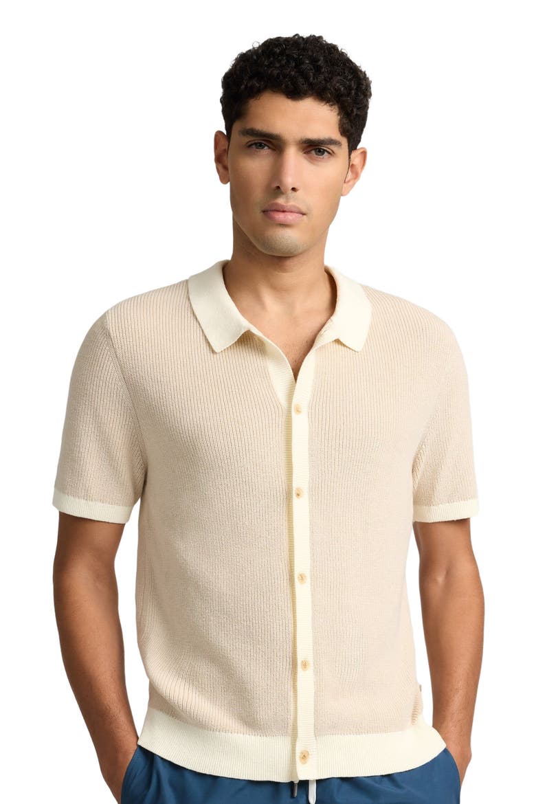 Cotton Linen Button Up Sweater, Alternate, color, STONE/EGRET