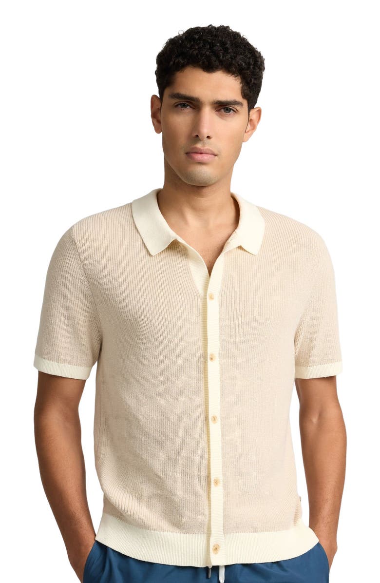 Onia Cotton Linen Button Up Sweater, Alternate, color, Stone/Egret