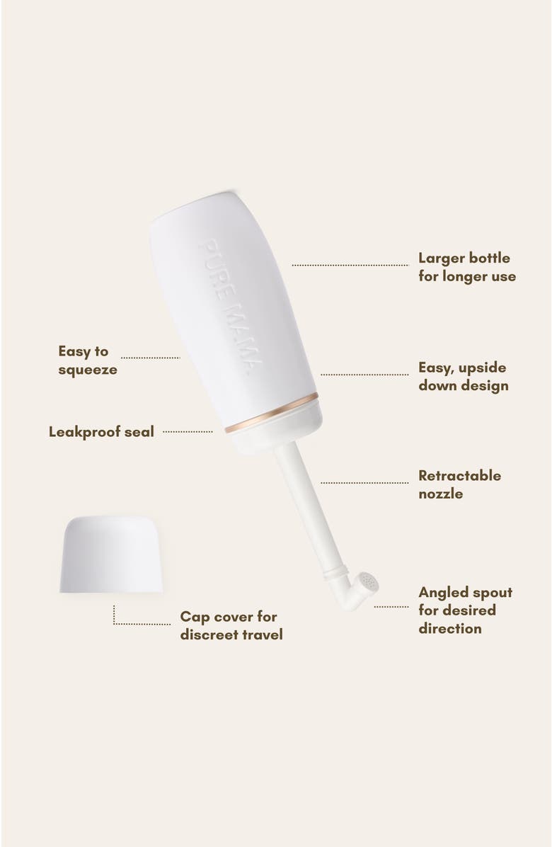 PURE MAMA Peri Wash Bottle, Alternate, color, White