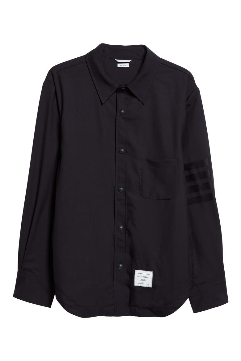 Four-Bar Slim Fit Wool Shirt, Alternate, color, DARK BLUE