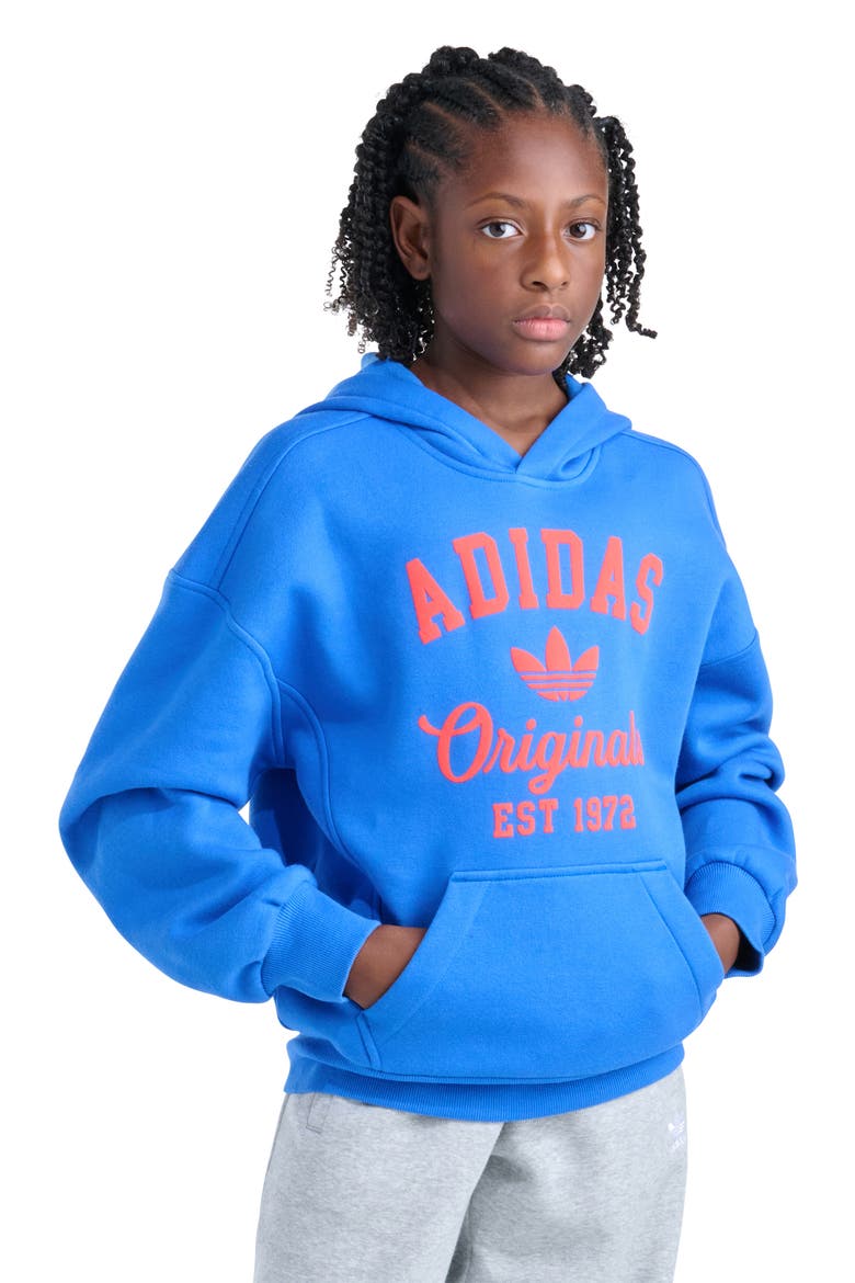 Kids' Varsity Cotton Blend Fleece Hoodie, Alternate, color, BRIGHT BLUE