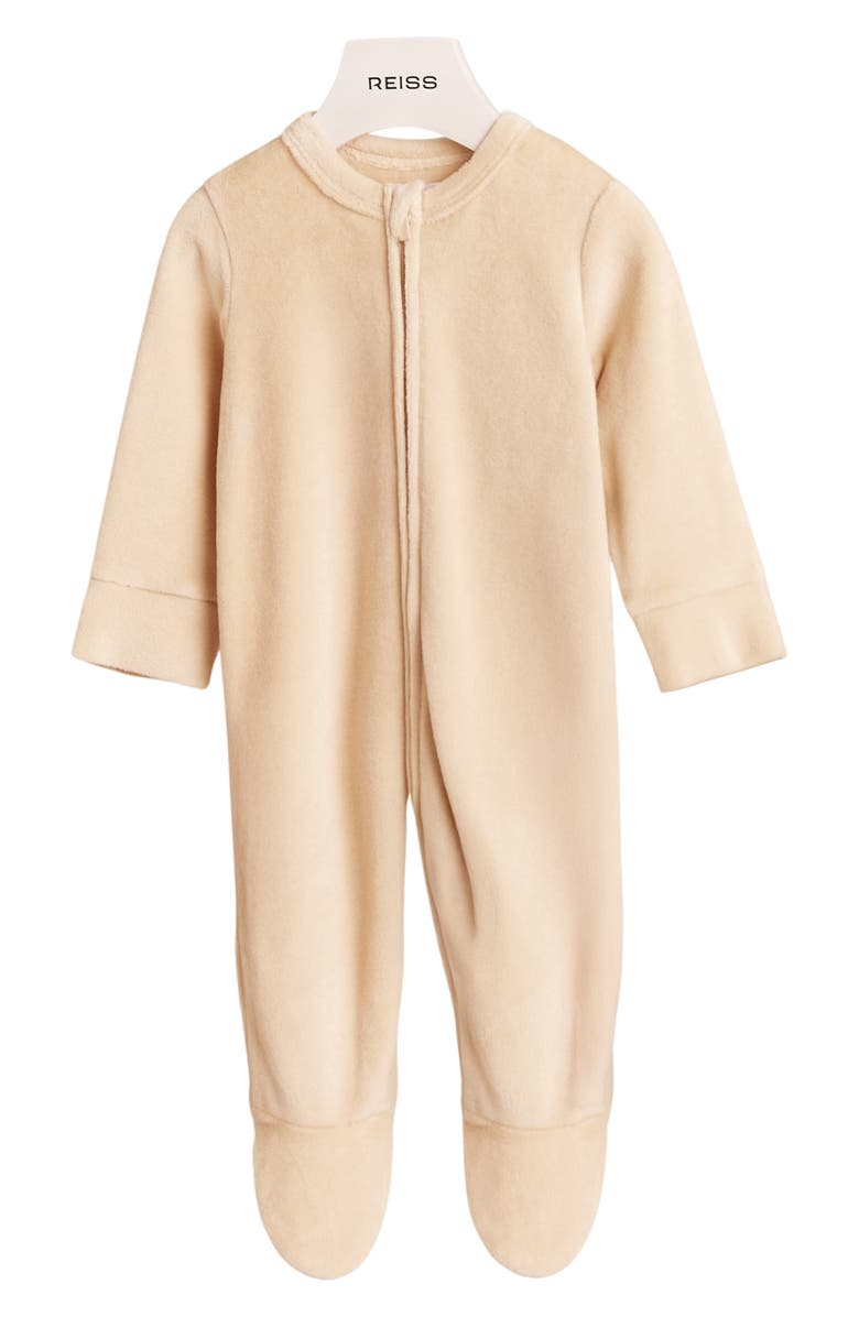Reiss Charlie Velour Footie, Main, color, Neutral
