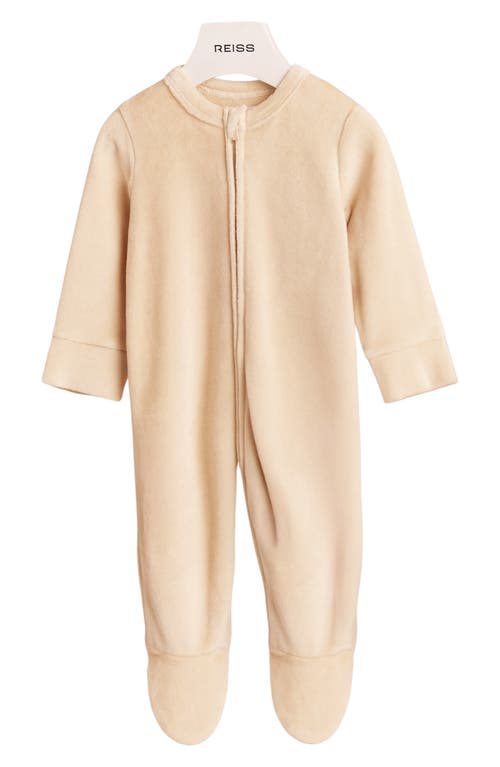 Reiss Babies' Charlie Velour Footie In Neutral